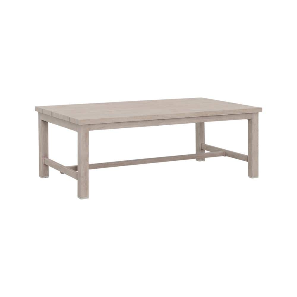 Light Gray Rectangular Aluminum Outdoor Coffee Table