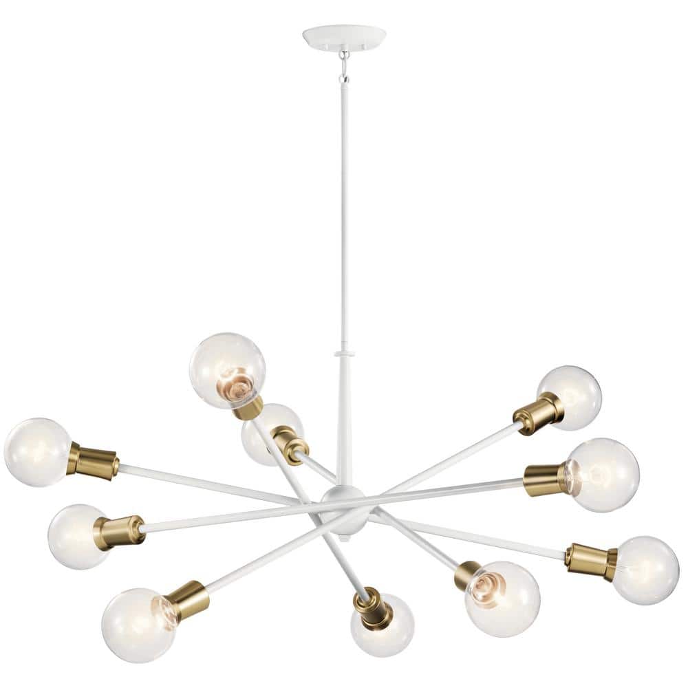White 47" Sputnik Modern Ceiling Chandelier