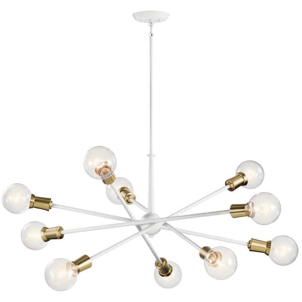 Kichler Armstrong 10-Light White Mid-century Chandelier