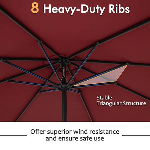 heavy duty outdoor patio table umbrella wind resistant PatioKingdom 9FT Umbrella, Autotilt resistant canopy fabric for flexible backyard and patio shade. The Best Patio Umbrellas for
