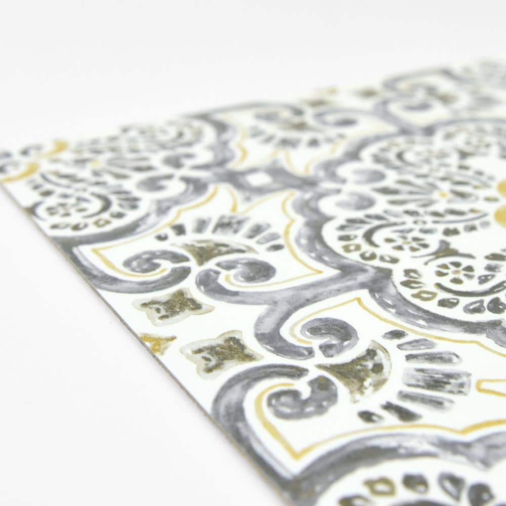 Antico Moroccan Beige and Gray Peel and Stick Floor Tiles