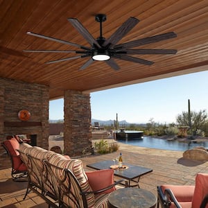 Atalanta 72 in. Indoor Black Ceiling Fan with Dimmable Integrated LED and Remote Control