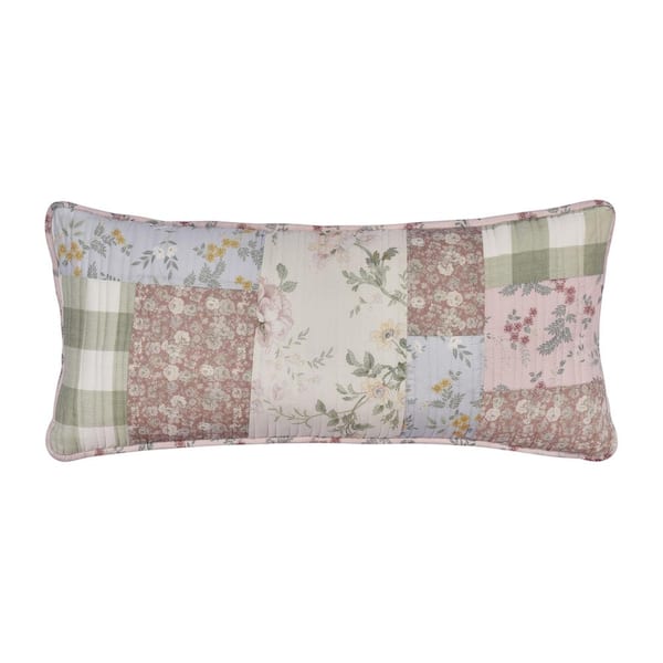 Unbranded Elmira Cotton Quilted Boudoir Decorative Throw Pillow 12 x 20 in.