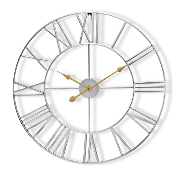 Sorbus Black Metal Analog Roman Numeral Wall Clock