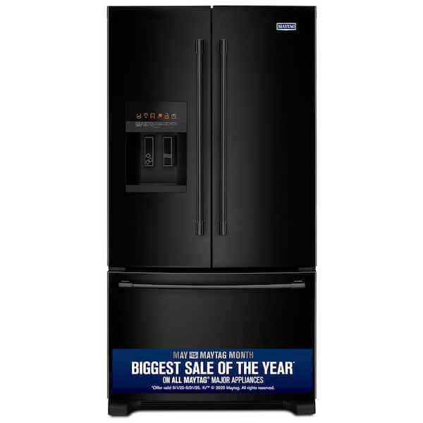 Maytag 25 cu. ft. French Door Refrigerator in Black with POWER COLD Feature