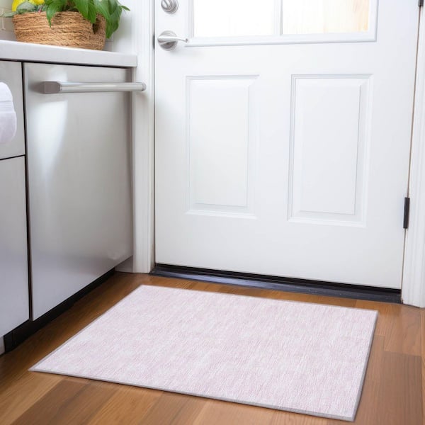 Mayfield Premium Machine Washable Abstract AMF1058 Pink 2 ft. x 3 ft. Area Rug