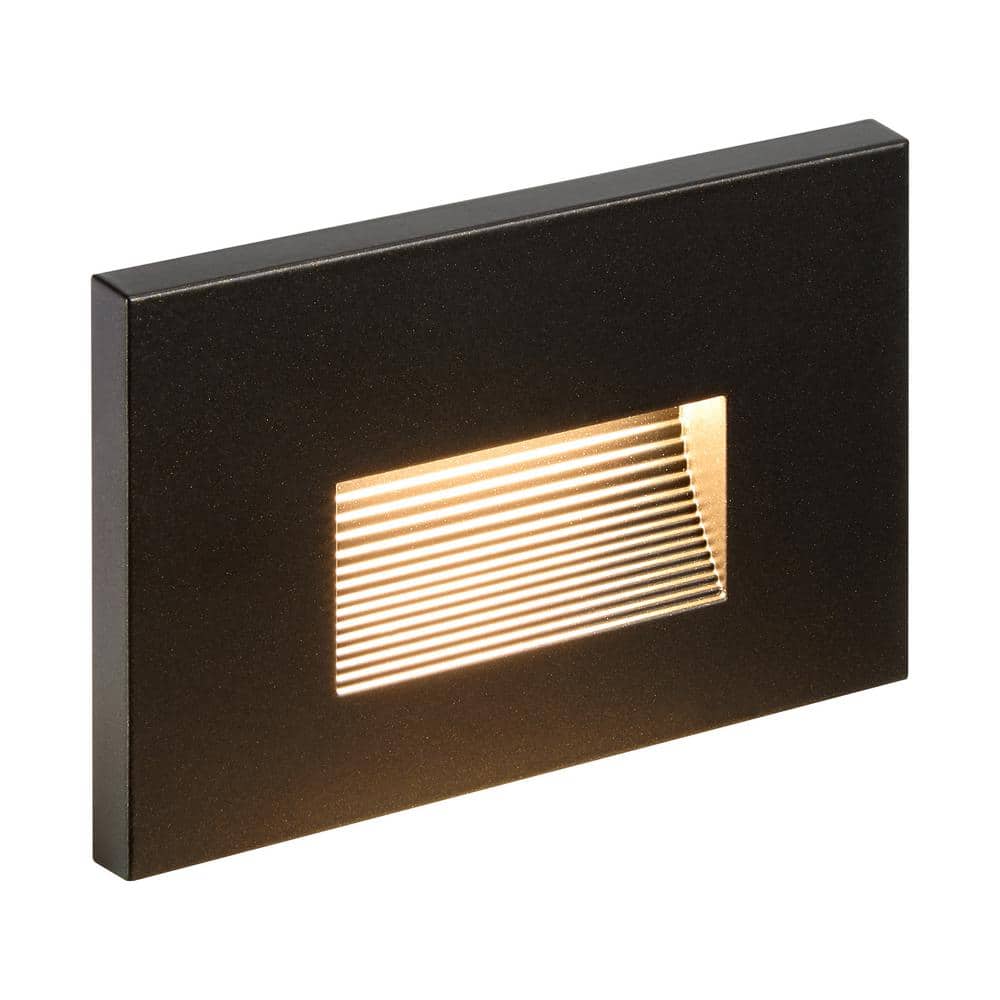 Black Aluminum LED Pathway Step Lights with Adjustable Color Temperature, 2-Pack