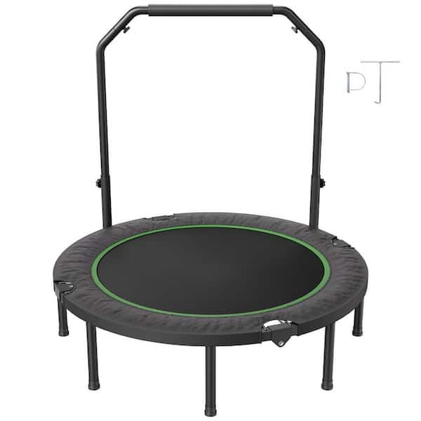 Foldable Mini Trampoline 48 in. Fitness Rebounder Max Load 450 lbs. Exercise Trampoline with 4-Level Height