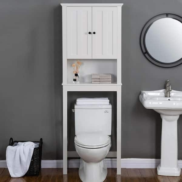 Nestfair 23.62 in. W x 11.8 in. D x 39.57 in. H White Bathroom