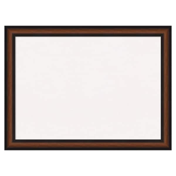 Amanti Art Yale Walnut White Corkboard 31 in. x 23 in. Bulletin Board Memo Board