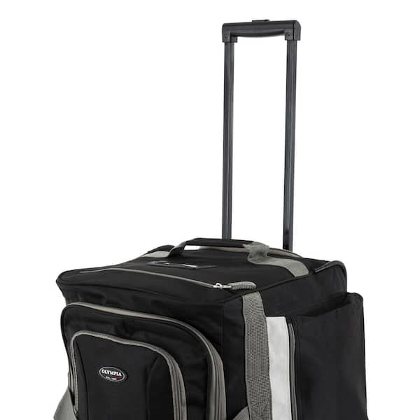 OLYMPIA 22 in. Black 8-Pocket U Shape Rolling Duffel Bag with Retractable  Handle SRD-22-BK - The Home Depot