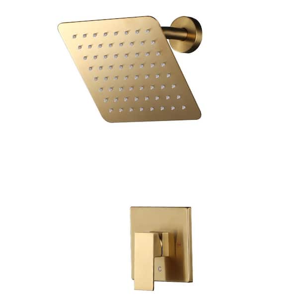 WOWOW Single Handle 7-Spray Patterns Shower Faucet 1.8 GPM with Corrosion Resistant in Brushed Gold