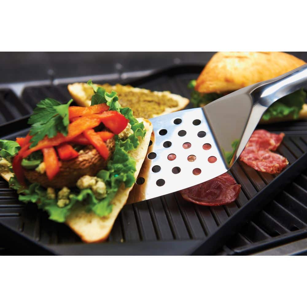 Black Aluminum Non-Stick Barbecue Griddle, 10.75" x 19"