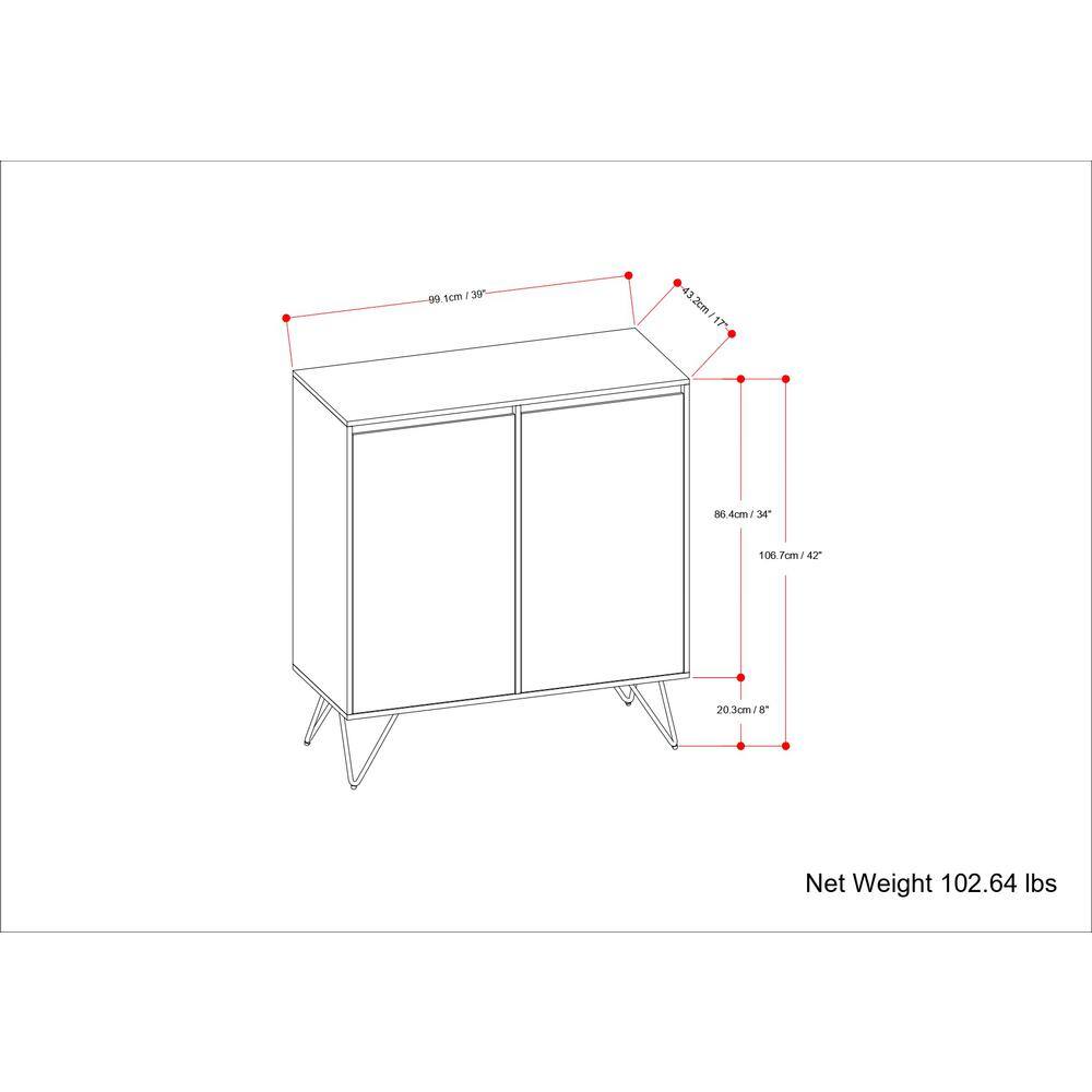 Hunter Natural Mango Wood and Black Metal Freestanding Storage Cabinet