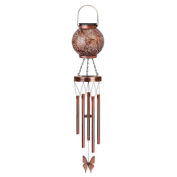 38 in. Metal Solar Flower Wind Chimes D0BTBVRLGQ - The Home Depot