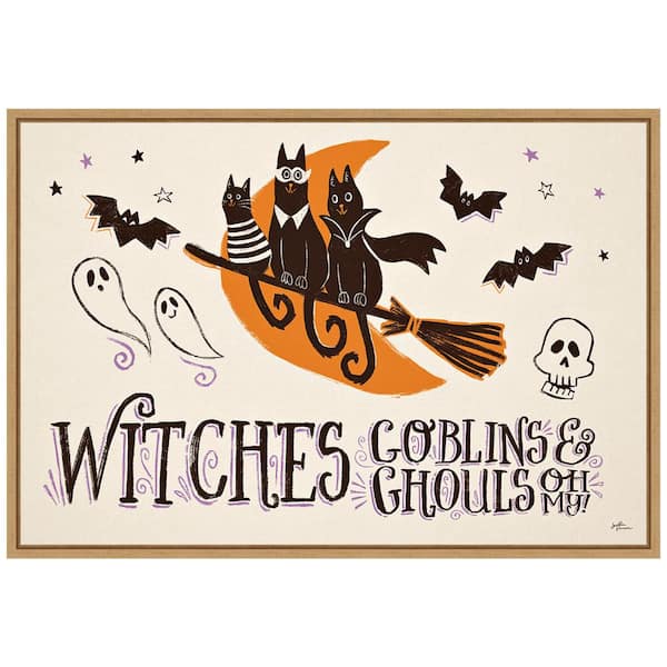 Amanti Art 16 in. x 23.25 in. Spooktacular I Framed Halloween Holiday Canvas Wall Art