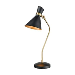 Virtuoso Table Lamp in Matte Black and Aged Brass
