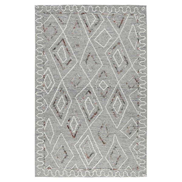 2 ft. x 3 ft. Multi-Colored Rust Wool Geometric Hand Hooked Area Rug