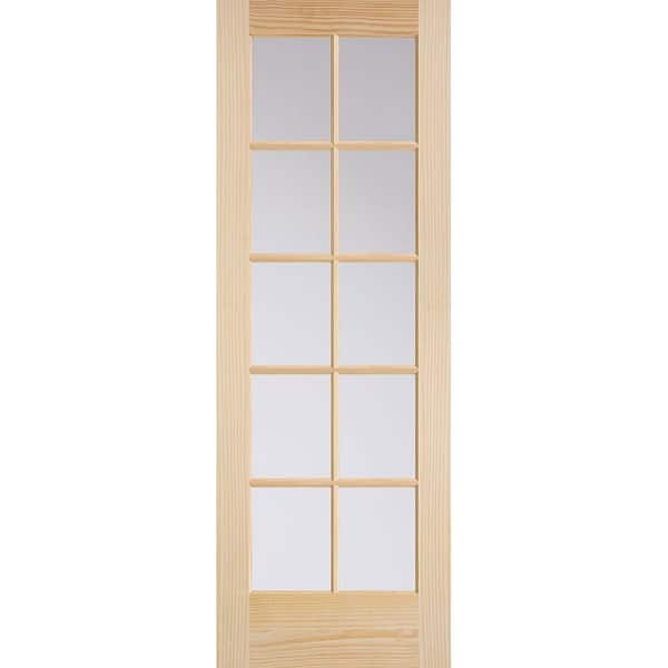 Masonite 28 in. x 80 in. 10-Lite Solid-Core Smooth Unfinished Pine Veneer Composite Interior Door Slab