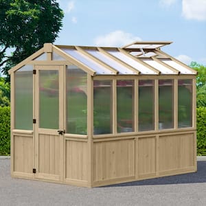 Meridian 9.7 ft. x 6.7 ft. Garden Plant Greenhouse with Double-Wall Poly Windows, Automatic Roof Vent and Air Flow Base