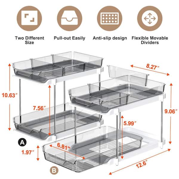 Numhew 2-Tier Multi-Purpose Bathroom Under Sink Organizers and
