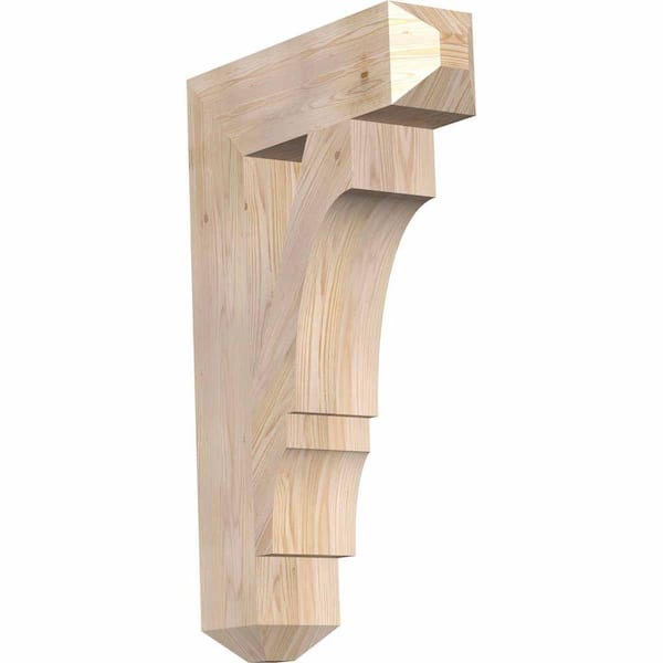 Ekena Millwork 5.5 in. x 34 in. x 22 in. Douglas Fir Balboa Craftsman Smooth Bracket