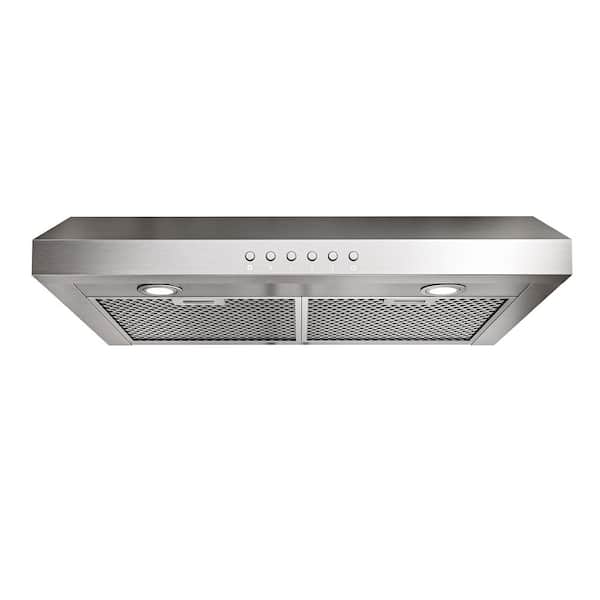 30 in. 900 CFM Ducted Under Cabinet Range Hood with 3-Venting Options, Remote, Push Button Control in Stainless Steel