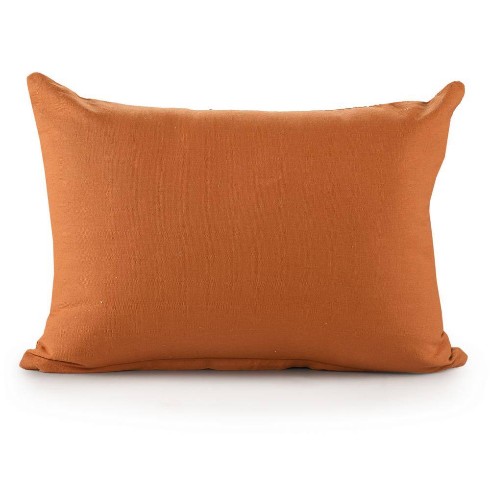 Sunniva Cinnamon Embroidered Cotton Rectangle Throw Pillow