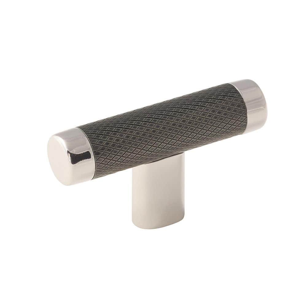 Esquire 2 5/8 in. L  67 mm  Polished Nickel/Gunmetal T Shaped Cabinet Knobs