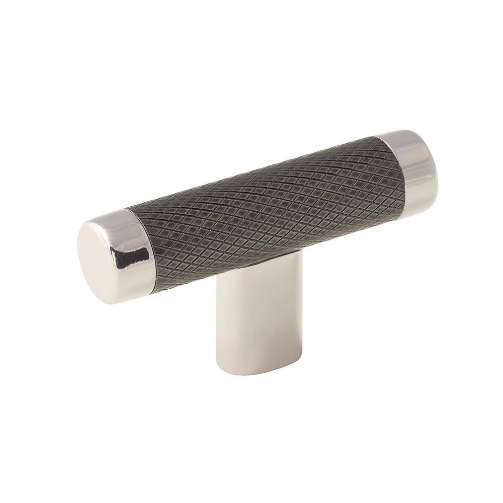 Esquire 2 5/8 in. L  67 mm  Polished Nickel/Gunmetal T Shaped Cabinet Knobs
