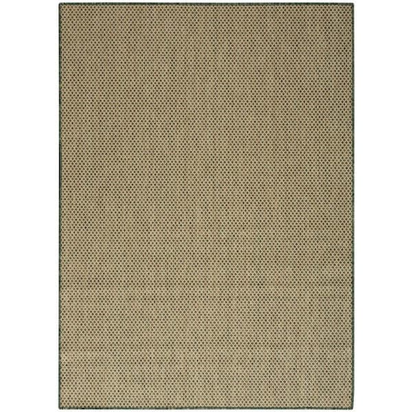 Nourison Courtyard Green 5 ft. x 7 ft. All-Over Design Contemporary Area Rug