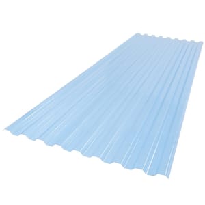 26 in. x 6 ft. Corrugated Polycarbonate Roof Panel in Sky Blue