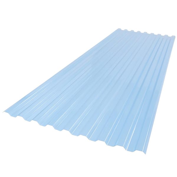 Suntuf 26 in. x 6 ft. Corrugated Polycarbonate Roof Panel in Sky Blue