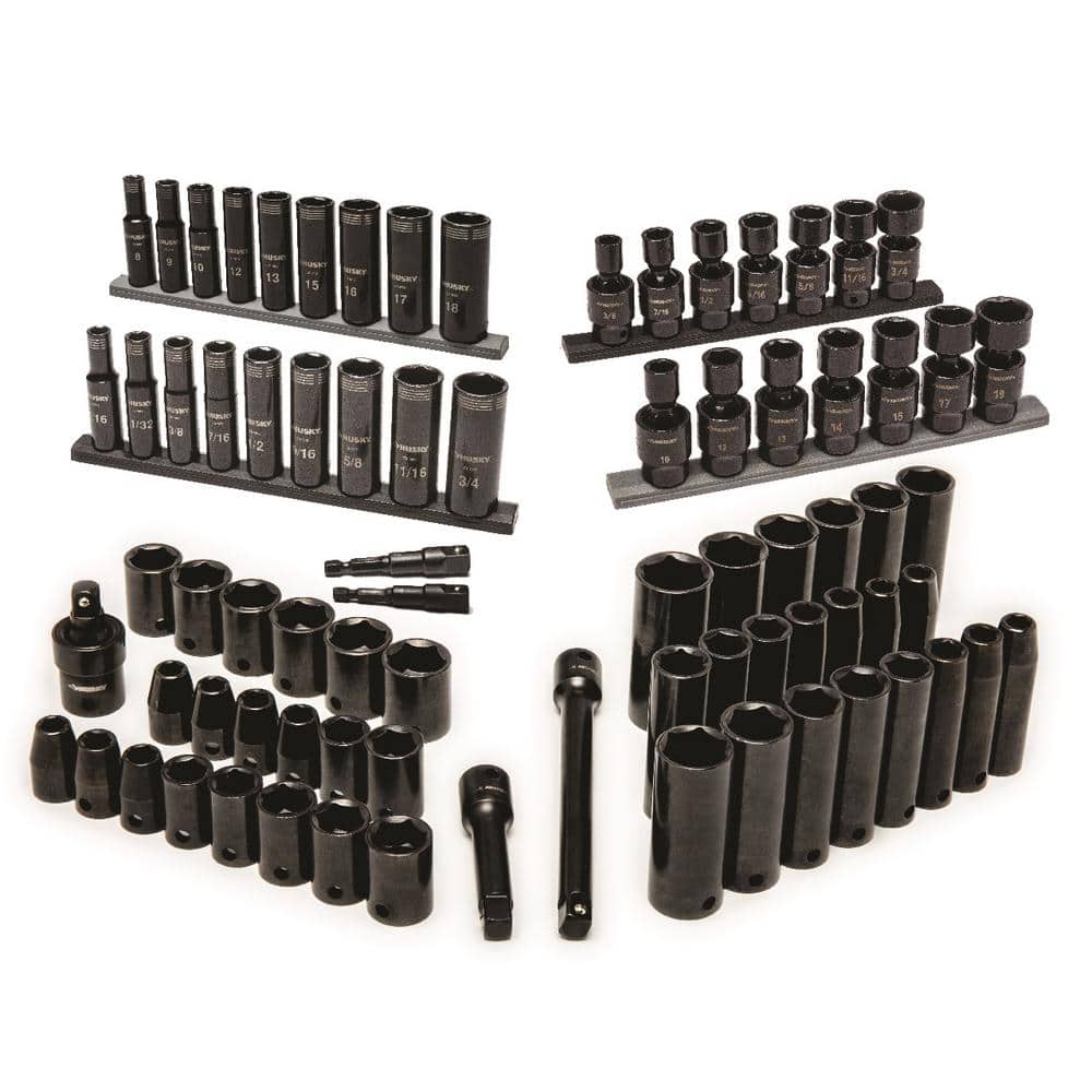 Husky 3/8 Drive Master 6Point Impact Socket Set (78Piece) H3DIMP78PCCB The Home Depot