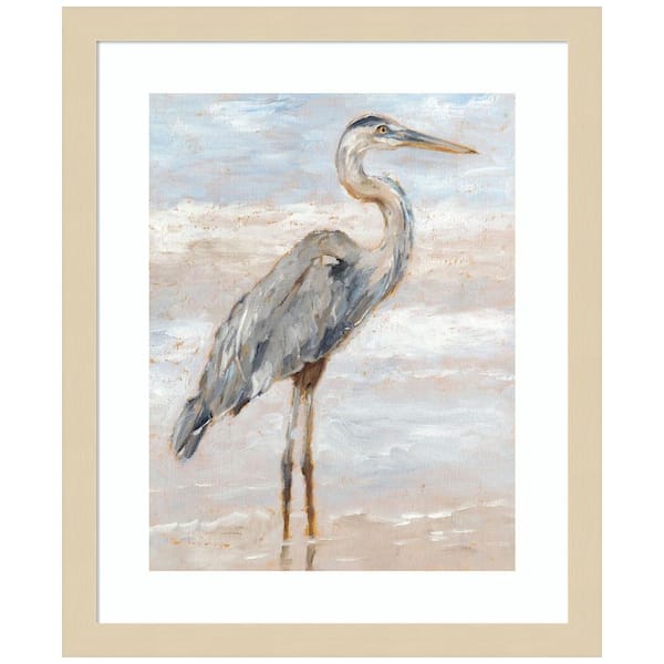 Amanti Art "Beach Heron I" by Ethan Harper 1 Pieceood Framed Giclee Animal Art Print 17 in. x 14 in.