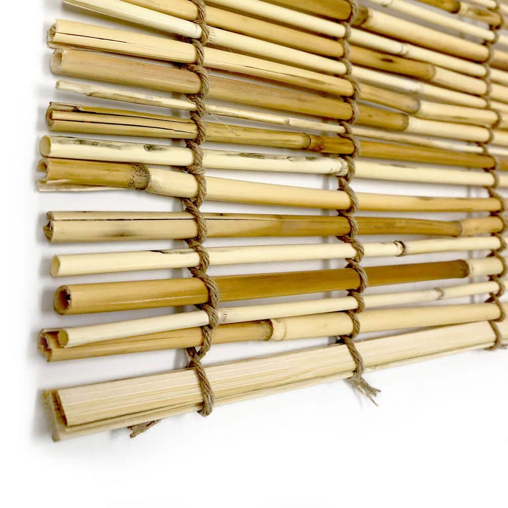 Cordless Natural Woven Roll-Up Outdoor Shade 48"W x 72"L