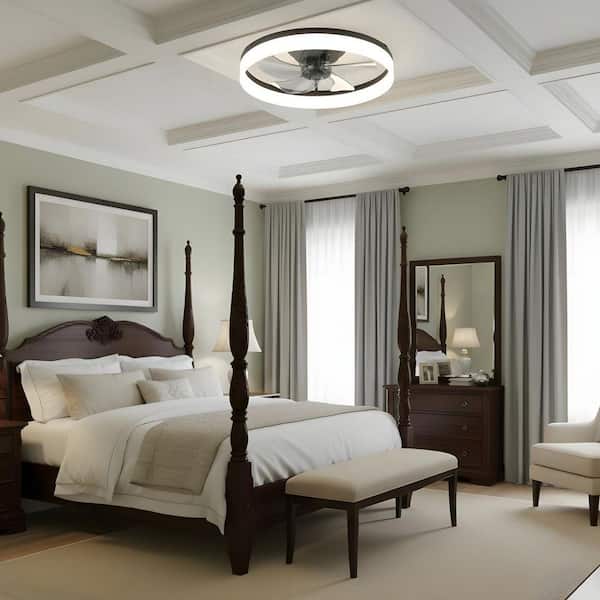 19.7 in. LED Indoor Black Ceiling Fan with Light Kit, Remote/APP Controls