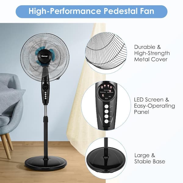 45 in. to 53 in. 3-Speed Oscillating Pedestal Fan