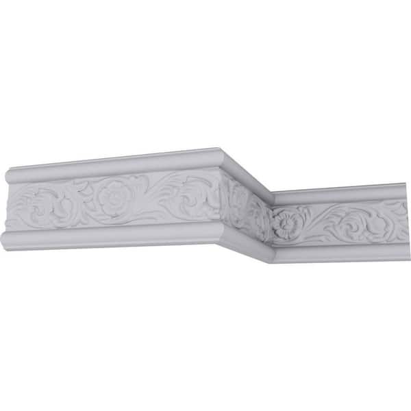 Ekena Millwork SAMPLE - 1/2 in. x 12 in. x 3-1/8 in. Urethane Emery Floral Chair Rail Moulding