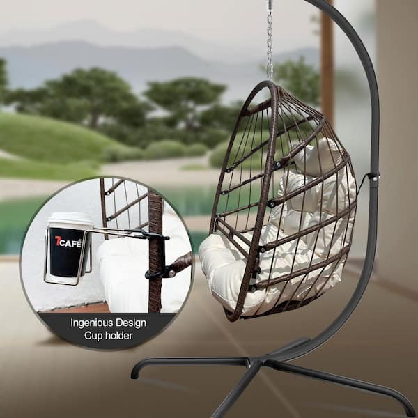 COOLSHARK Hammock Chair with Stand Hanging Egg Chair with C
