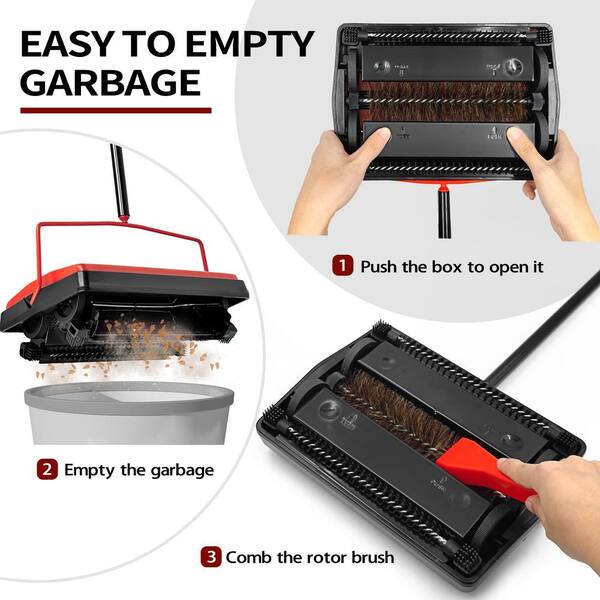 Manual Carpet Sweeper Cordless Carpet Cleaner for Rugs and Carpets