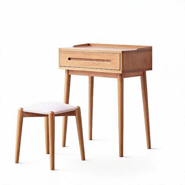 Dresser Bistro 24 in. Makeup Vanity Oak Solid Wood with Storage Drawer durable construction