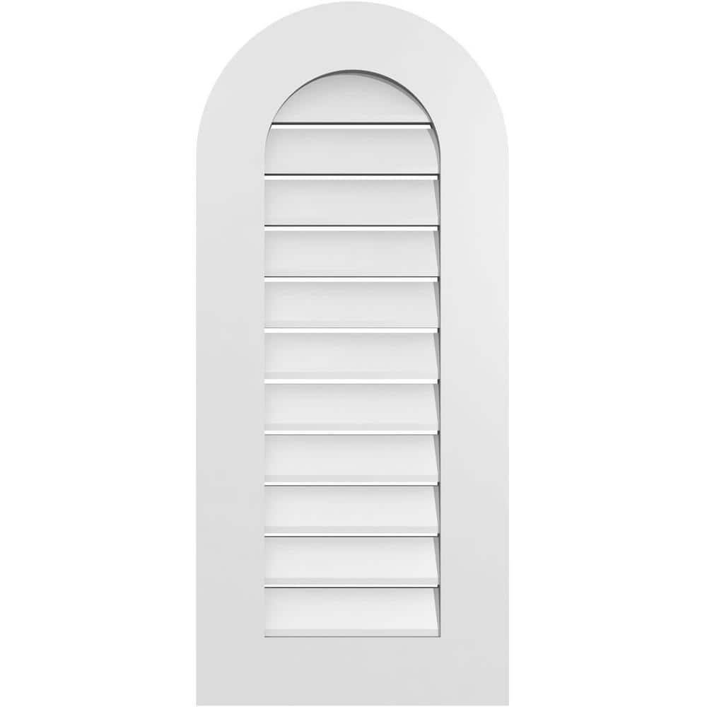 16 in. x 36 in. Round Top Surface Mount PVC Gable Vent: Functional with Standard Frame price history on PriceWatchPro