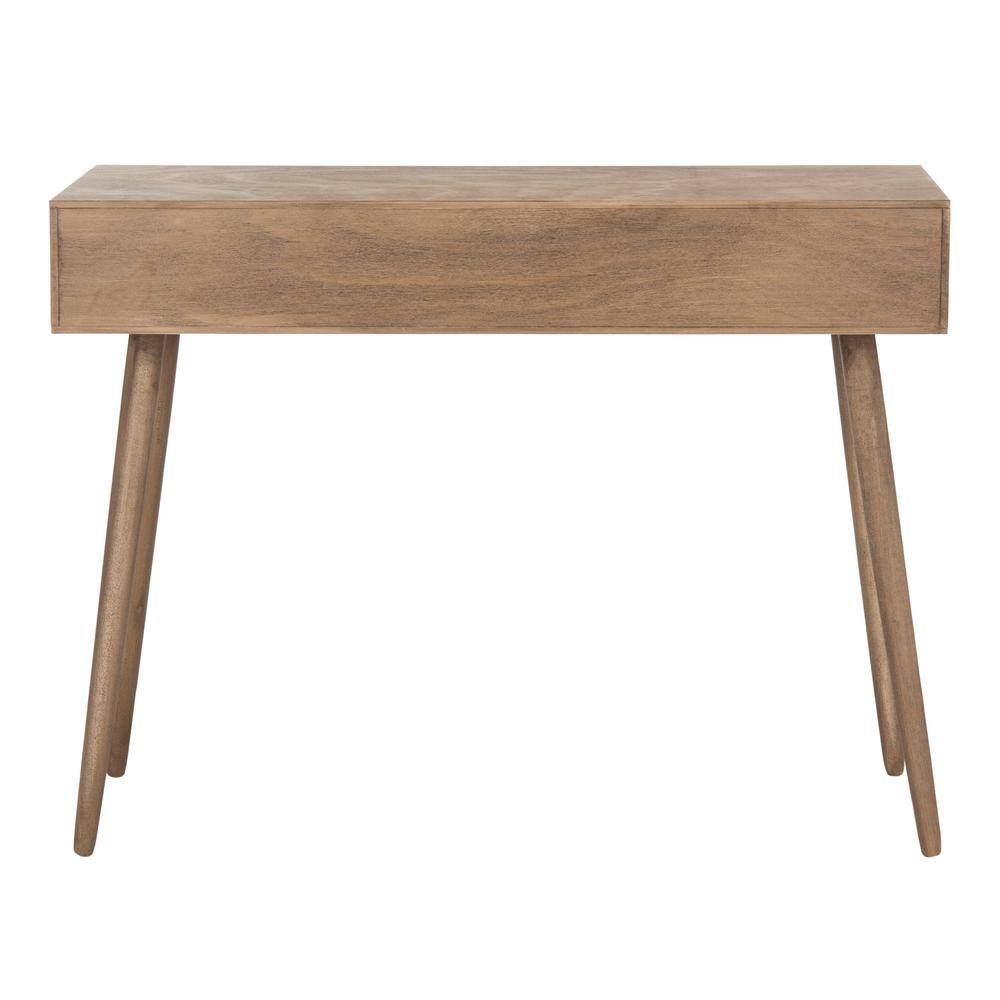 Desert Brown Mid-Century Wood Console Table with Storage