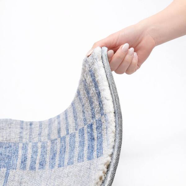 Dream Shag Premium Machine Washable Abstract ADS686 Blue 9 ft. x 12 ft. Area Rug