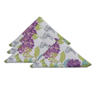April in Paris 18 in. W x 18 in. H White Floral 100% Polyester Napkins (Set of 4)