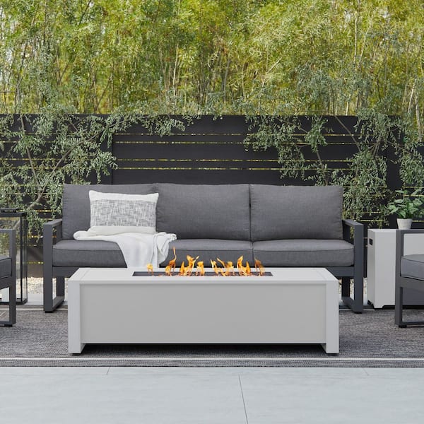 Black Gold Cast Aluminum and Slate Top 52 x 32 in. LP Gas Fire Pit Coffee  Table