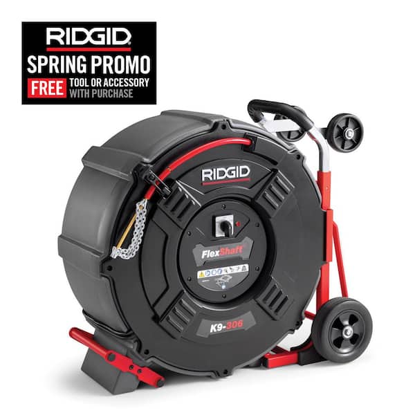 K9-306 FlexShaft Wall-to-Wall Professional Drain Cleaning Machine, 3/8 in. x 125 ft. Designed for 3 in. to 6 in. Pipes