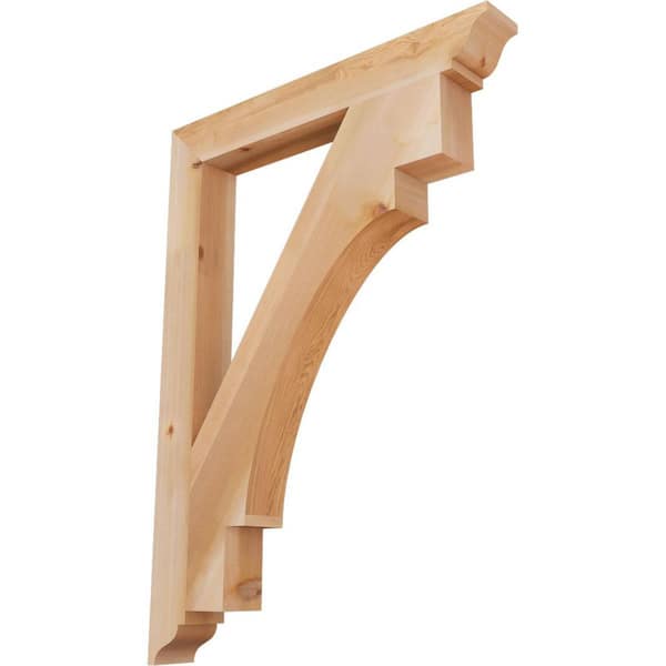 Ekena Millwork 3.5 in. x 44 in. x 32 in. Western Red Cedar Merced Traditional Smooth Bracket