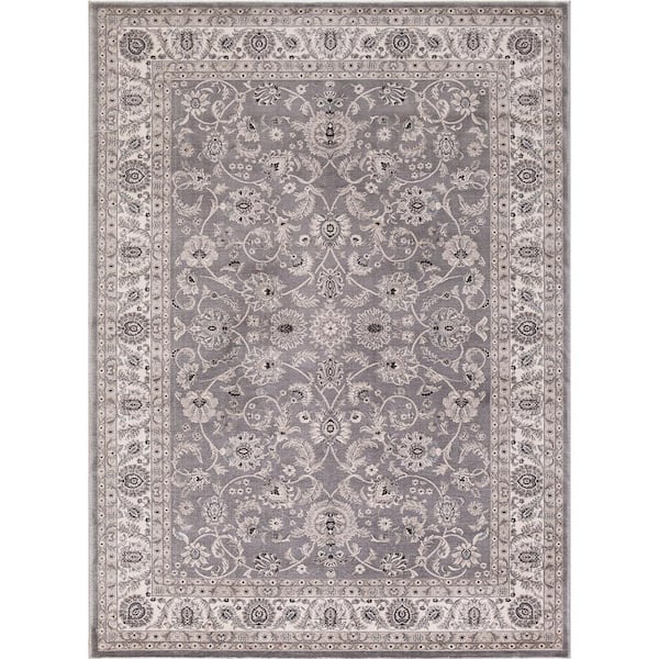 Concord Global Trading Kashan Bergama Gray 3 ft. x 5 ft. Area Rug